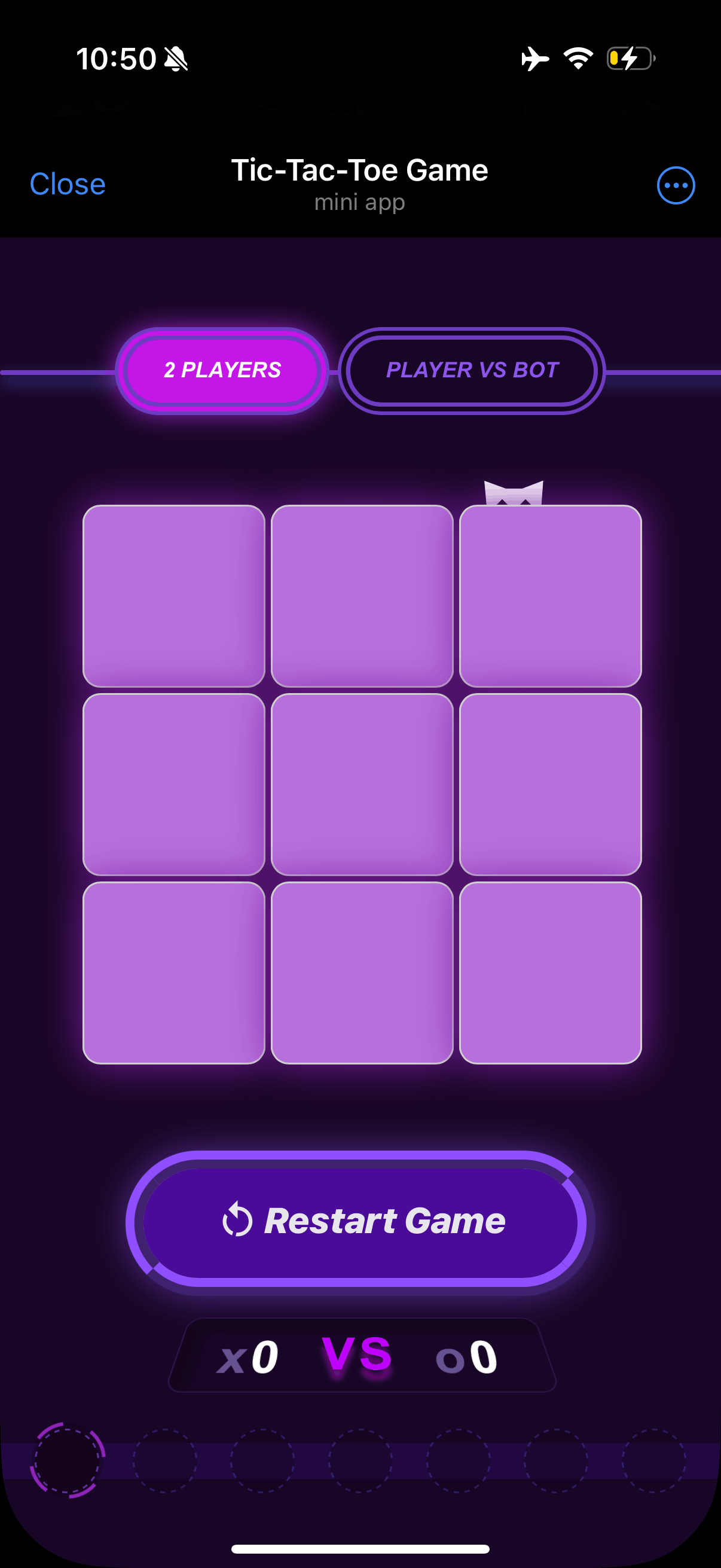 Tic Tac Toe game screenshot